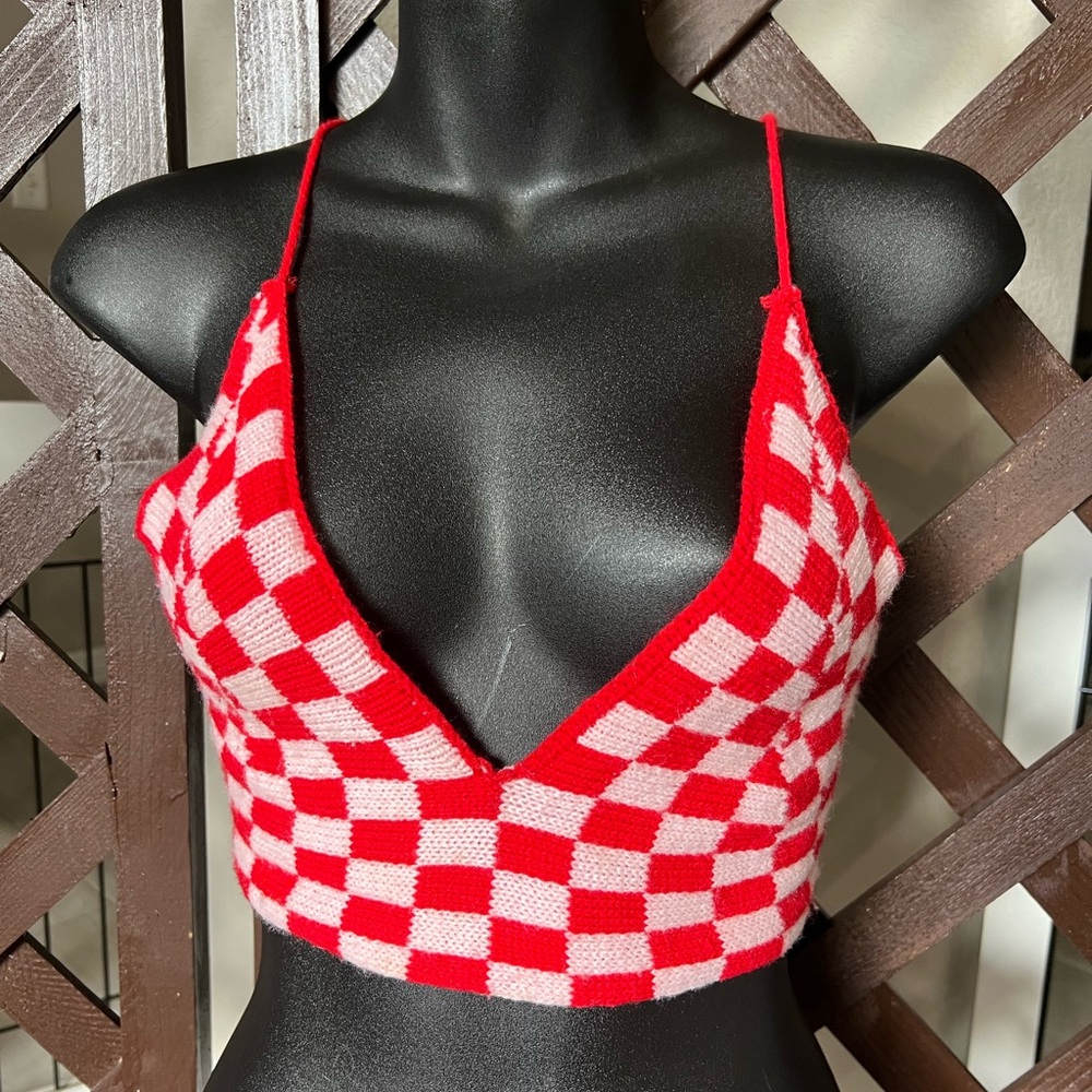 Checkered Knit Top - Picture 2 of 5